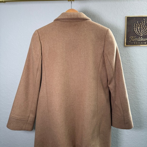 J Crew Camel Wool Cashmere Blend Button Front Coat Size 6 - Picture 7 of 9